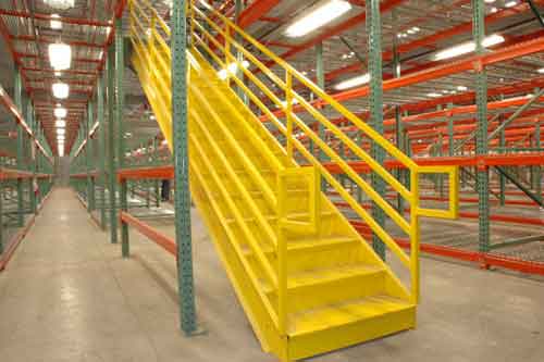 Industrial Stairs, Warehouse Storage Shelving and Boltless (RiveTier) Shelving Systems